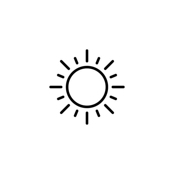 Güneş Ikonu Vektör Illüstrasyonu Parlaklık Işareti Sembol — Stok Vektör