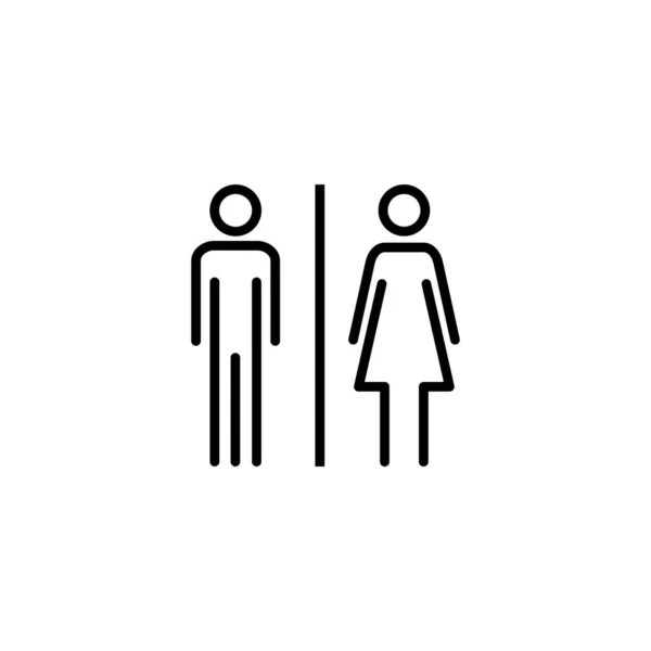 厕所图标矢量插图 女孩和男孩的洗手间标志和符号 浴室标志 — 图库矢量图片
