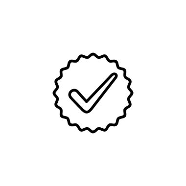 Onaylanmış ikon vektör illüstrasyonu. Sertifikalı Madalya Simgesi. işaretle