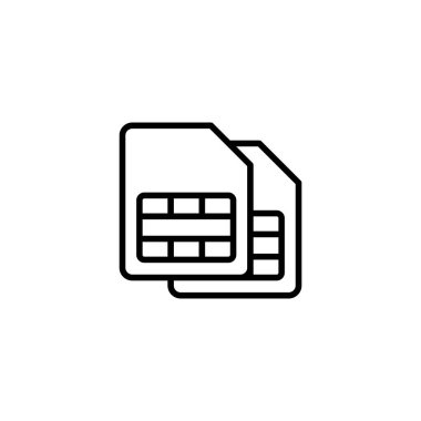 Sim kart simgesi vektör illüstrasyonu. çift sim kart işareti ve sembol