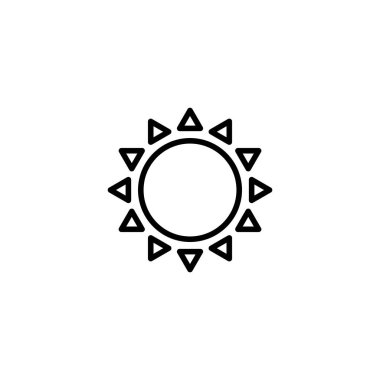 Güneş ikonu vektör illüstrasyonu. Parlaklık işareti ve sembol.