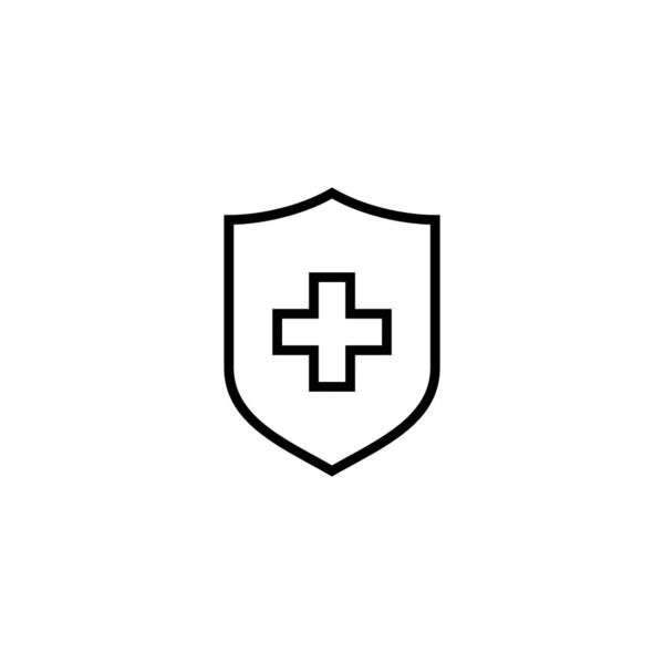 Illustration Vectorielle Icône Assurance Maladie Signature Symbole Document Assurance — Image vectorielle