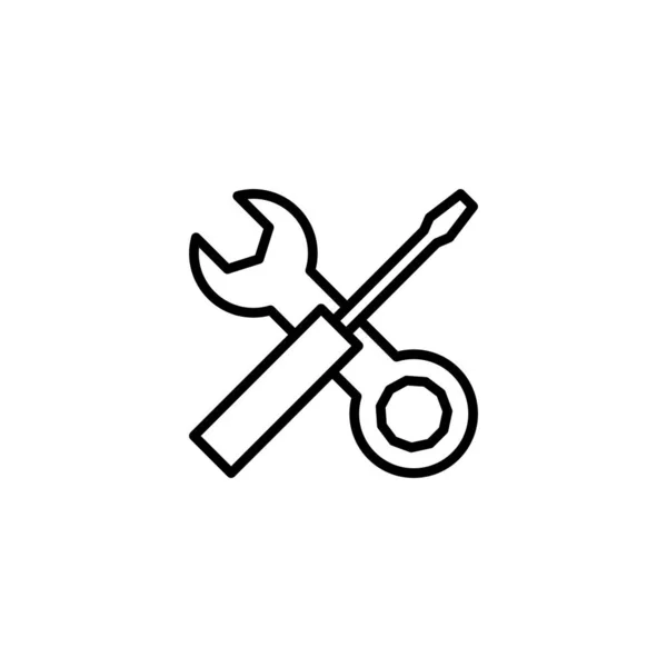 Opravit Obrázek Vektoru Nástrojů Značka Symbol Nástroje Nastavuji Ikonu Klíč — Stockový vektor