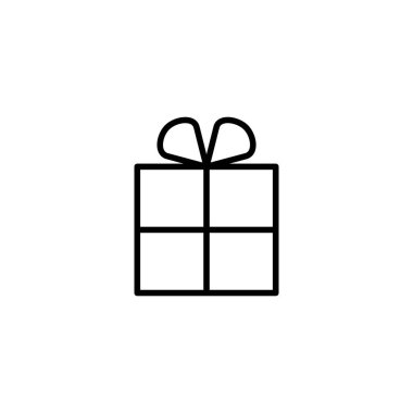 Hediye ikonu vektör çizimi. Hediye işareti ve sembol. doğum günü hediyesi