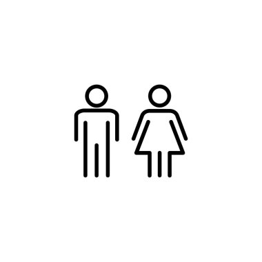 Erkek ve kadın ikon vektör çizimi. Erkek ve dişi işareti ve sembol. Kızlar ve oğlanlar