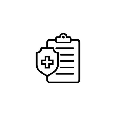 Tıbbi sigorta ikonu vektör çizimi. Sağlık sigortası ve sembol