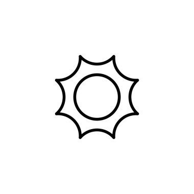 Güneş ikonu vektör illüstrasyonu. Parlaklık işareti ve sembol.