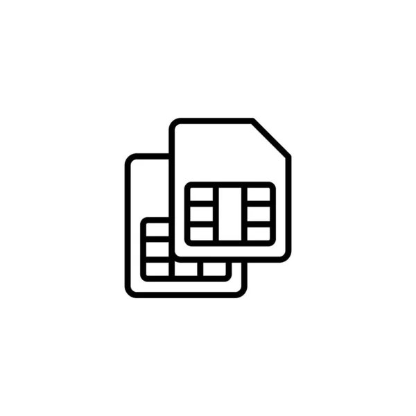 Sim Card Значок Векторні Ілюстрації Подвійний Знак Сім Карти Символ — стоковий вектор