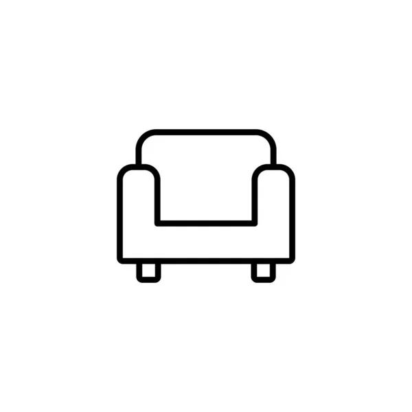 Sofa Icoon Vector Illustratie Bank Teken Symbool Meubelpictogram — Stockvector