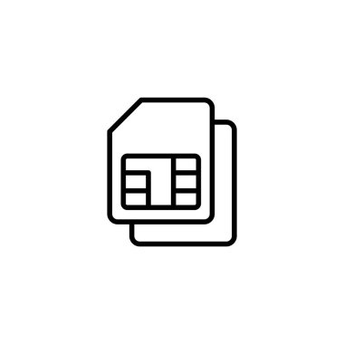 Sim kart simgesi vektör illüstrasyonu. çift sim kart işareti ve sembol