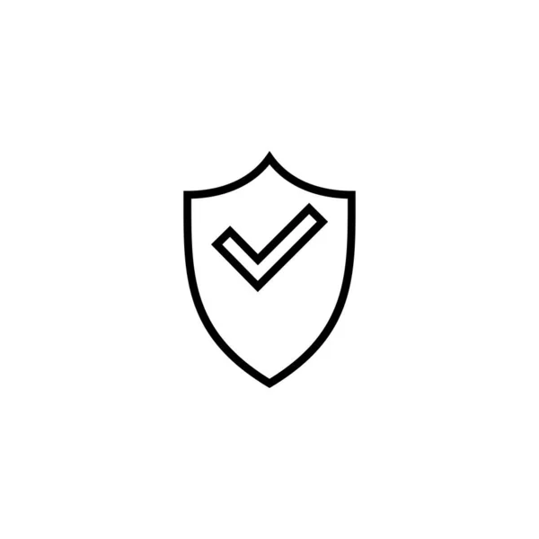 Symbol Vektorabbildung Für Schild Häkchen Schutzschilder Versicherungskennzeichen — Stockvektor