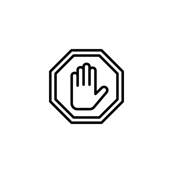 Остановить Векторную Иллюстрацию Значка Знак Стоп Знак Остановки Руки Символ — стоковый вектор