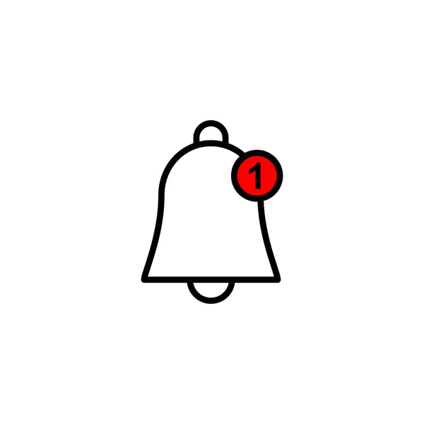 Icono Bell Ilustración Vectorial Signo Notificación Símbolo Para Diseño Del — Vector de stock
