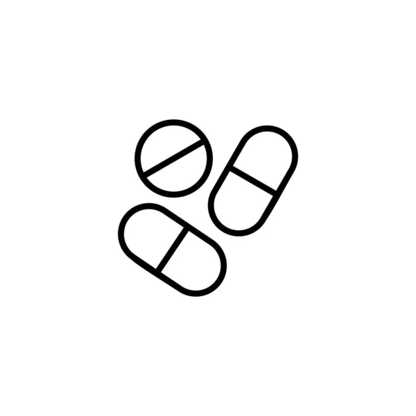 Ilustracja Wektora Pigułek Ikona Kapsułki Znak Symbol Narkotyków — Wektor stockowy