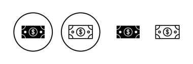 Para ikonu vektör illüstrasyonu. Para işareti ve sembol