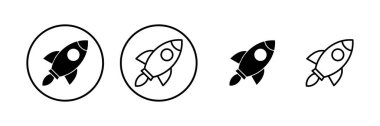 Roket ikon vektör illüstrasyonu. Başlangıç işareti ve sembol. roket fırlatma simgesi