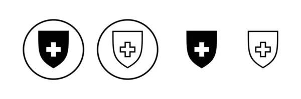 Icono Seguro Médico Ilustración Vectorial Signo Símbolo Del Documento Seguro — Archivo Imágenes Vectoriales
