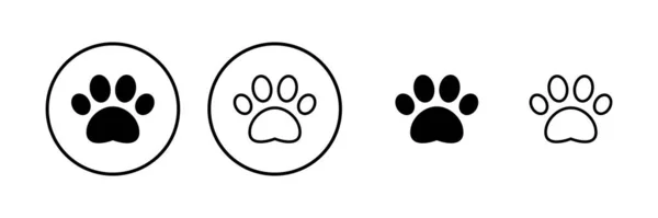 Paw Pictogram Vector Illustratie Poot Print Teken Symbool Honden Kattenpoot — Stockvector