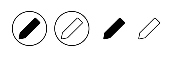 Ilustracja Wektora Ikony Ołówka Znak Symbol Pióra Edytuj Wektor Ikony — Wektor stockowy
