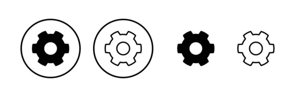 Configuração Icon Ilustração Vetorial Configurações Engrenagem Sinal Símbolo Sinal Engrenagem — Vetor de Stock