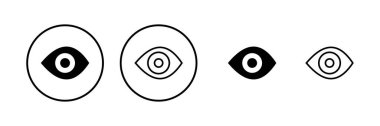 Göz ikonu vektör illüstrasyonu. Göz işareti ve sembol. Bak ve Görüş simgesi. 
