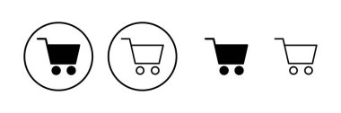 Alışveriş ikonu vektör illüstrasyonu. Alışveriş arabası işareti ve sembol. Trolley simgesi