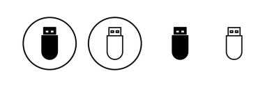 Usb simge vektör illüstrasyonu. Flaş disk işareti ve sembol. Flash disk işareti.