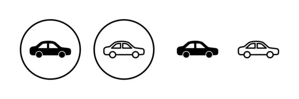 Ilustracja Wektora Samochodu Znak Symbol Samochodu Mały Sedan — Wektor stockowy