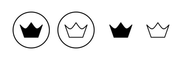 Illustrazione Vettoriale Icona Corona Segno Simbolo Della Corona — Vettoriale Stock