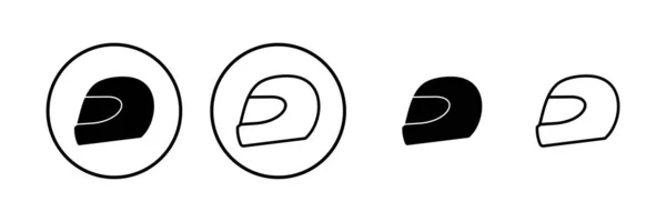 Illustration Vectorielle Icône Casque Casque Moto Signe Symbole Icône Casque — Image vectorielle