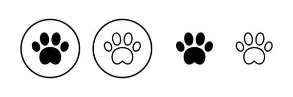 Paw Pictogram Vector Illustratie Poot Print Teken Symbool Honden Kattenpoot — Stockvector