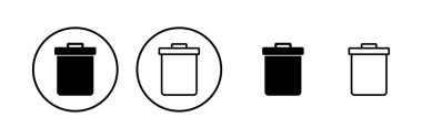 Çöp ikonu vektör illüstrasyonu. Çöp kutusu simgesi. İşareti ve sembolü sil.