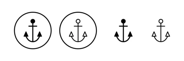Horgony Ikon Vektor Illusztráció Horgonyjel Szimbólum Horgonyzó Tengeri Ikon — Stock Vector