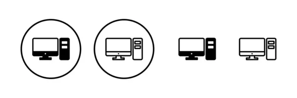 Векторная Иллюстрация Компьютерных Значков Знак Символ Монитора Компьютера — стоковый вектор