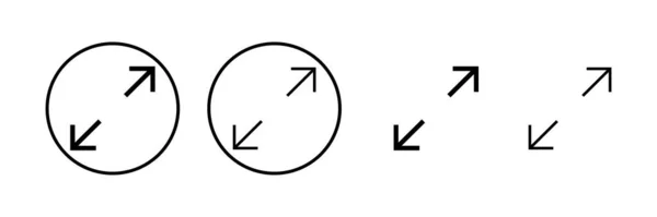 Полноэкранная Векторная Иллюстрация Значков Расшириться Полного Экрана Знак Символ Символ — стоковый вектор