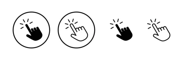 Ручне Клацання Піктограмою Векторна Ілюстрація Знак Вказівника Символ Значок Ручного — стоковий вектор