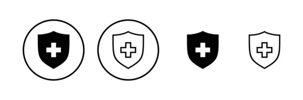 Icono Seguro Médico Ilustración Vectorial Signo Símbolo Del Documento Seguro — Archivo Imágenes Vectoriales