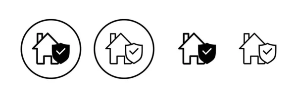 Illustration Vectorielle Icône Assurance Habitation Signe Symbole Protection Domicile — Image vectorielle