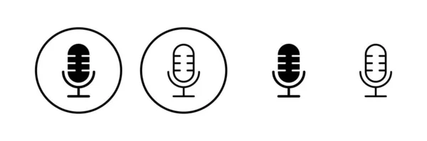 Microfoon Pictogram Vector Illustratie Karaoke Teken Symbool — Stockvector