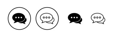 Sohbet ikonu vektör illüstrasyonu. Konuşma balonu işareti ve sembol. Yorum simgesi. ileti