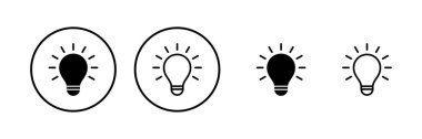 Lamba ikonu vektör illüstrasyonu. Ampul işareti ve sembol. fikir sembolü.
