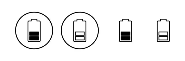 电池图标矢量说明 电池充电标志和符号 电池充电水平 — 图库矢量图片