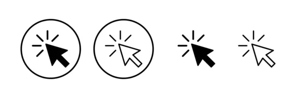 Kliknij Ikonę Wektor Ilustracji Znak Strzałki Wskaźnik Symbol Ikona Kursora — Wektor stockowy