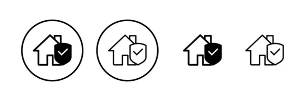 Illustration Vectorielle Icône Assurance Habitation Signe Symbole Protection Domicile — Image vectorielle