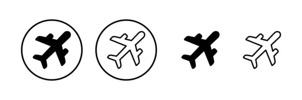 平面アイコンベクトルイラスト 飛行機の記号と記号 飛行輸送記号 交通標識だ 飛行機 — ストックベクタ