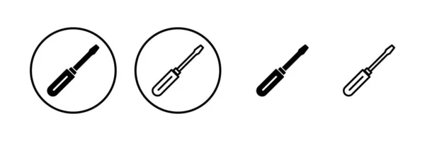Illustration Vectorielle Icône Tournevis Outils Signe Symbole — Image vectorielle