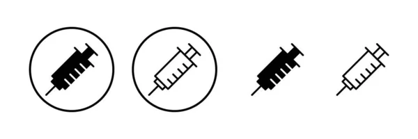 Векторная Иллюстрация Иконки Шприца Знак Инъекции Символ Значок Вакцины — стоковый вектор