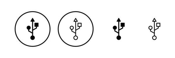 Icono Usb Ilustración Vectorial Signo Disco Flash Símbolo Señal Unidad — Vector de stock