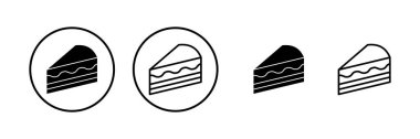 Kek simgesi vektör illüstrasyonu. Pasta işareti ve sembol. Doğum günü pastası simgesi