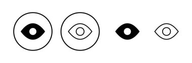 Göz ikonu vektör illüstrasyonu. Göz işareti ve sembol. Bak ve Görüş simgesi. 